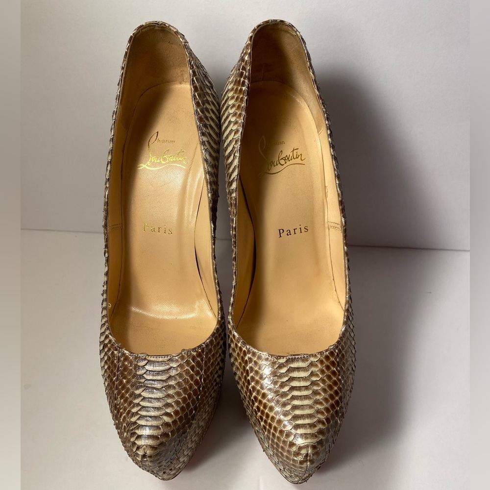 Christian Louboutin Daf daffodil heels pumps snake 39 8.5 - Picture 5 of 10